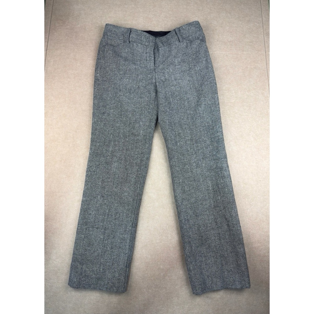 Anne Klein Dress Pants Womens 4P Gray Wool Blend Straight Leg Lined Suit